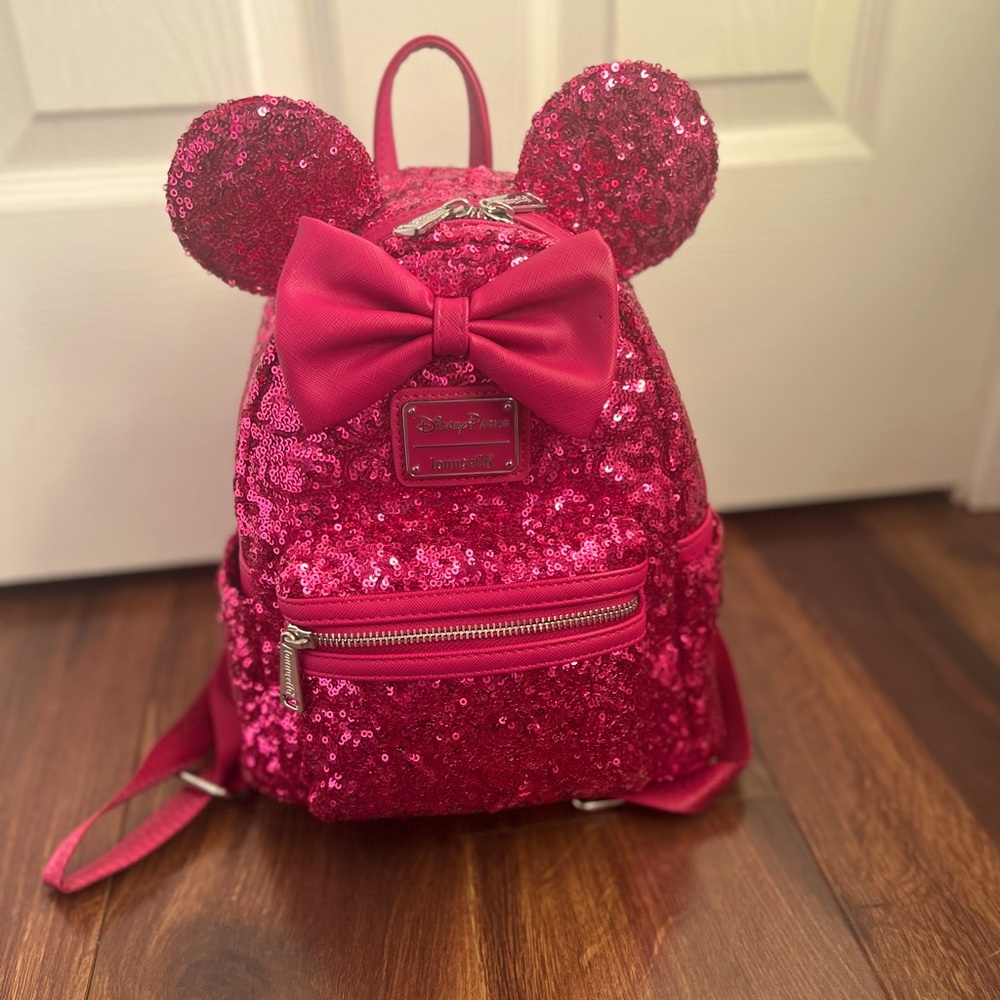 Disney Loungefly Pink Sequin Backpack